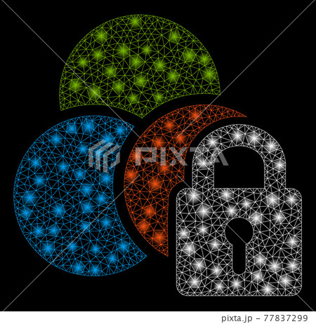 Glowing Mesh Network Lock Colors with Light Spots 77837299