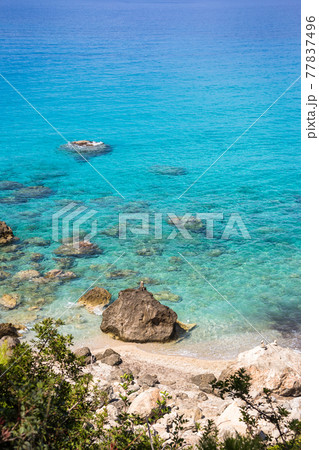 Pefkoulia beach on Lefkada island, Greece 77837496