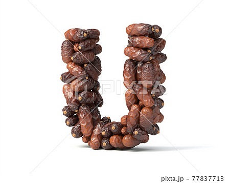 Letter U Shaped Date Palm Fruits 3d Illustrationのイラスト素材 Letter U Shaped Date Palm Fruits 3d Illustrationのイラスト素材