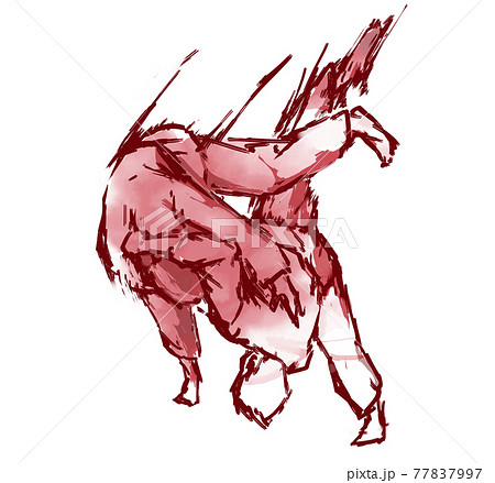 内股 レッドのイラスト素材