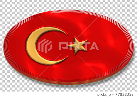 3DCGで作成したメタル製のトルコ国旗の金メダル 77838352