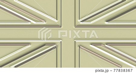 3DCGで作成したメタル製のイギリス国旗 77838367