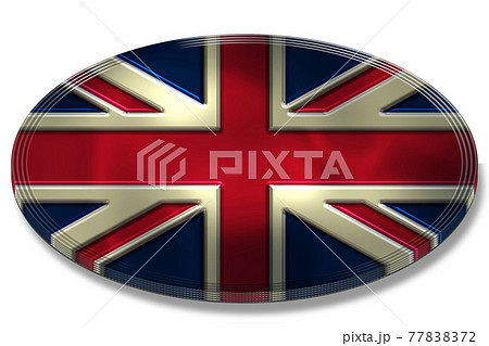 3DCGで作成したイギリス国旗の銀メダル 77838372