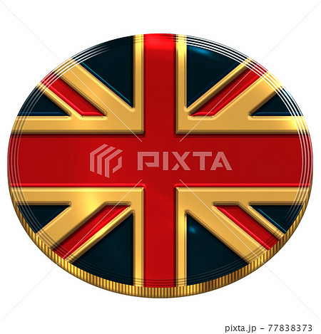 3DCGで作成したイギリス国旗の金メダル 3DCGで作成したイギリス国旗の金メダル 77838373