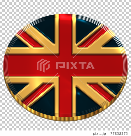 3DCGで作成したイギリス国旗の金メダル 3DCGで作成したイギリス国旗の金メダル 77838373