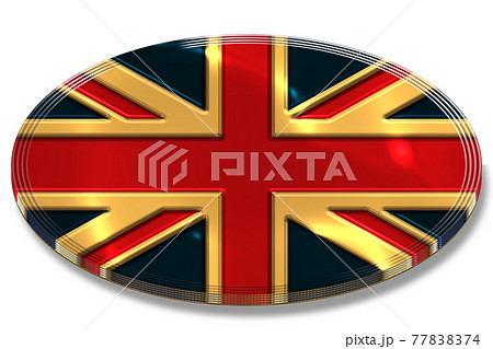 3DCGで作成したイギリス国旗の金メダル 77838374