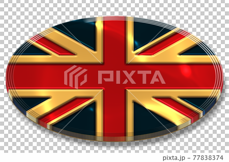 3DCGで作成したイギリス国旗の金メダル 77838374