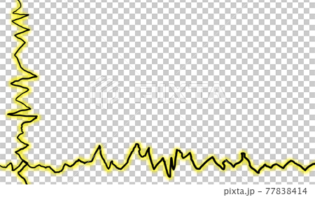 黒い黄色の電気フレームのイラスト素材