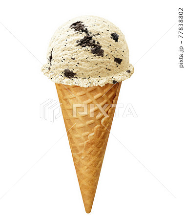 アイスクリーム クッキー クリーム イラスト リアル コーンのイラスト素材 7702