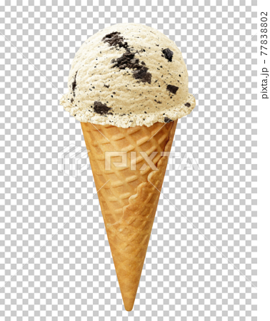 アイスクリーム クッキー クリーム イラスト リアル コーンのイラスト素材 7702