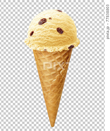 アイスクリーム ラムレーズン イラスト リアル コーン アイスクリーム ラムレーズン イラスト リアル コーン 77838803
