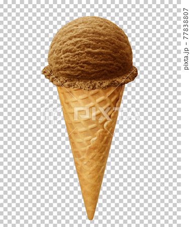 アイスクリーム チョコ イラスト リアル コーンのイラスト素材 7707