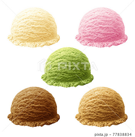 アイスクリーム アイス セット イラスト リアルのイラスト素材 7784