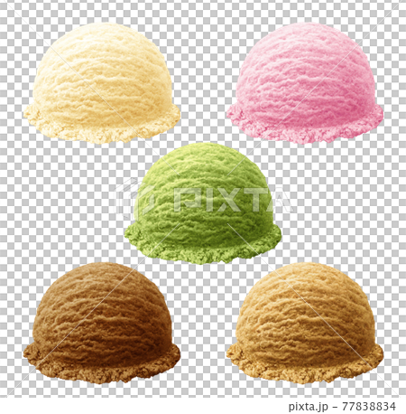 アイスクリーム アイス セット イラスト リアルのイラスト素材 7784