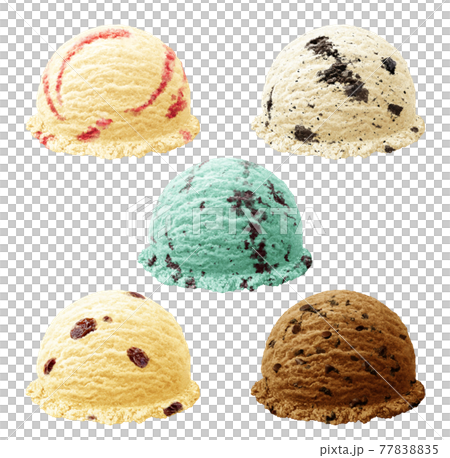 アイスクリーム アイス セット イラスト リアル 77838835