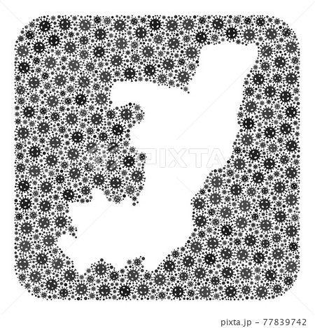 Map of Republic of the Congo - Pandemic Virus Mosaic with Stencil Map of Republic of the Congo - Pandemic Virus Mosaic with Stencil 77839742