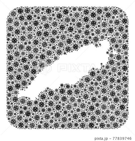 Map of Tobago Island - Covid-2019 Virus Mosaic with Stencil 77839746