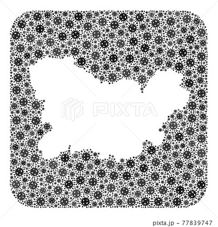 Map of Ourense Province - Coronavirus Mosaic with Stencil 77839747