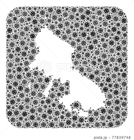 Map of Skyros Island - Covid Mosaic with Stencil 77839748