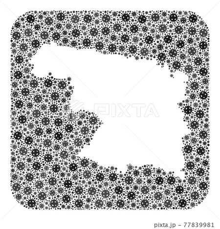 Map of Zamora Province - Coronavirus Mosaic with Empty Space 77839981