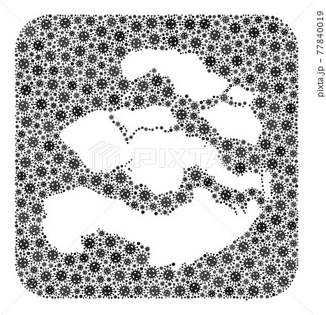 Map of Zeeland Province - Pandemic Virus Mosaic with Empty Space 77840019