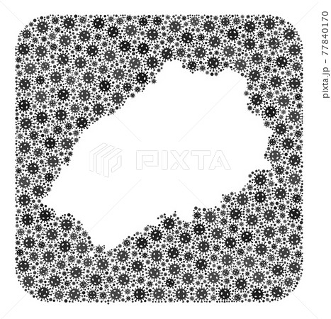 Map of Saint Helena Island - Pandemic Virus Collage with Hole 77840170