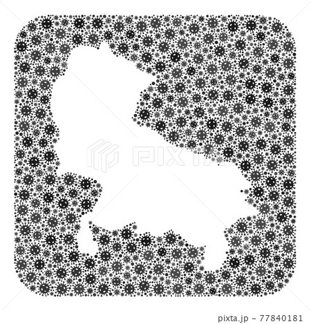 Map of Uttar Pradesh State - Flu Virus Mosaic with Subtracted Space Map of Uttar Pradesh State - Flu Virus Mosaic with Subtracted Space 77840181