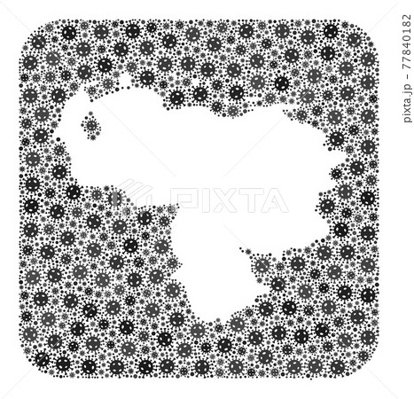 Map of Venezuela - Covid-2019 Virus Collage with Subtracted Space 77840182