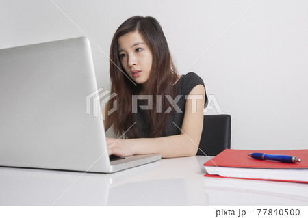 Cute asian girl at home 77840500