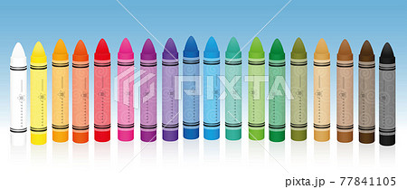 Wax pastel crayons or oil pastels, rainbow colored set. Isolated vector illustration on white background. Wax pastel crayons or oil pastels, rainbow colored set. Isolated vector illustration on white background. 77841105