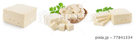 tofu cheese isolated on white background with clipping path and full depth of field, Set or collection tofu cheese isolated on white background with clipping path and full depth of field, Set or collection 77841334