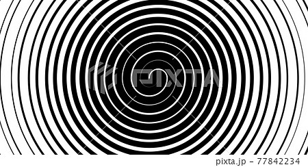 Swirl hypnotic black and white spiral. Monochrome abstract background. Vector flat geometric illustration.Template design for banner, website, template, leaflet, brochure, poster 77842234