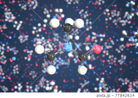 N,n-dimethylformamide molecule made with balls, scientific molecular model. Chemical 3d rendering 77842614
