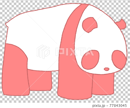 こちらを見るパンダ（赤色） 77843045