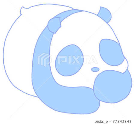 甘えるパンダ 青色 のイラスト素材