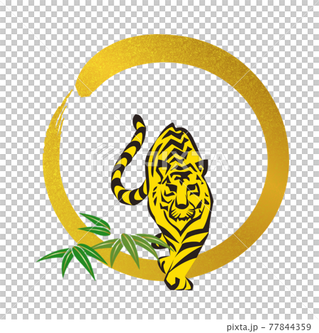 New Year's material, transparent image, golden ring, tiger's brave figure and bamboo grass New Year's material, transparent image, golden ring, tiger's brave figure and bamboo grass 77844359