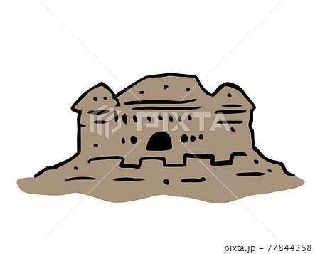 砂で作られたお城のイラスト素材