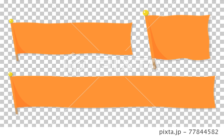 オレンジの旗のテロップベース 77844582