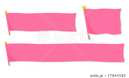 ピンクの旗のテロップベース 77844583