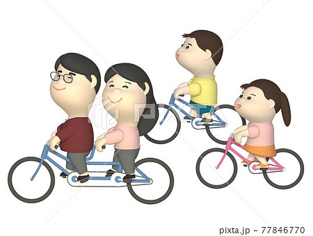 サイクリングをする家族 サイクリングをする家族 77846770