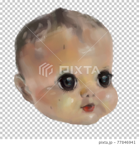 Antique-style children's doll head 77846941