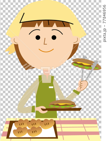 Female bakery staff Female bakery staff 77846956