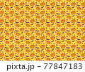 【パターン素材】ハロウィンのお化けカボチャの背景【ベクター】 77847183