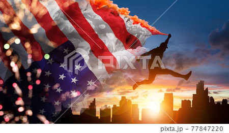 US American flag for USA Memorial day 77847220