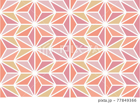 和柄-麻の葉のパターン-塗。 シームレスな模様。壁紙、包装紙の素材。テキスタイルデザイン。 77849366