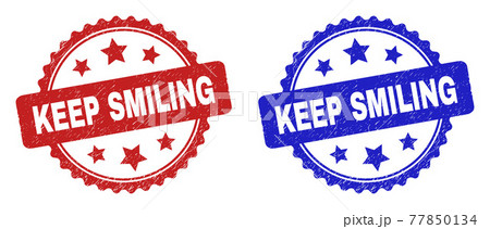 KEEP SMILING Rosette Stamps Using Scratched Texture 77850134