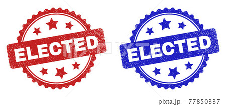 ELECTED Rosette Stamps with Grunge Surface 77850337