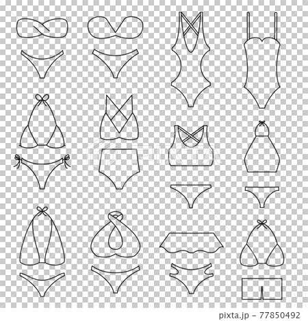 Swimsuit set line drawing 77850492
