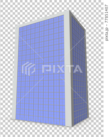 Architectural model of a skyscraper on a curtain wall. office building. White background. 3D rendering. Architectural model of a skyscraper on a curtain wall. office building. White background. 3D rendering. 77851407