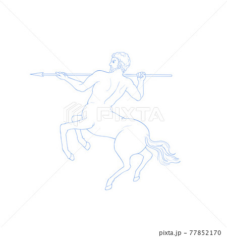 ケンタウルス座 星座絵 南天の星座のイラスト素材